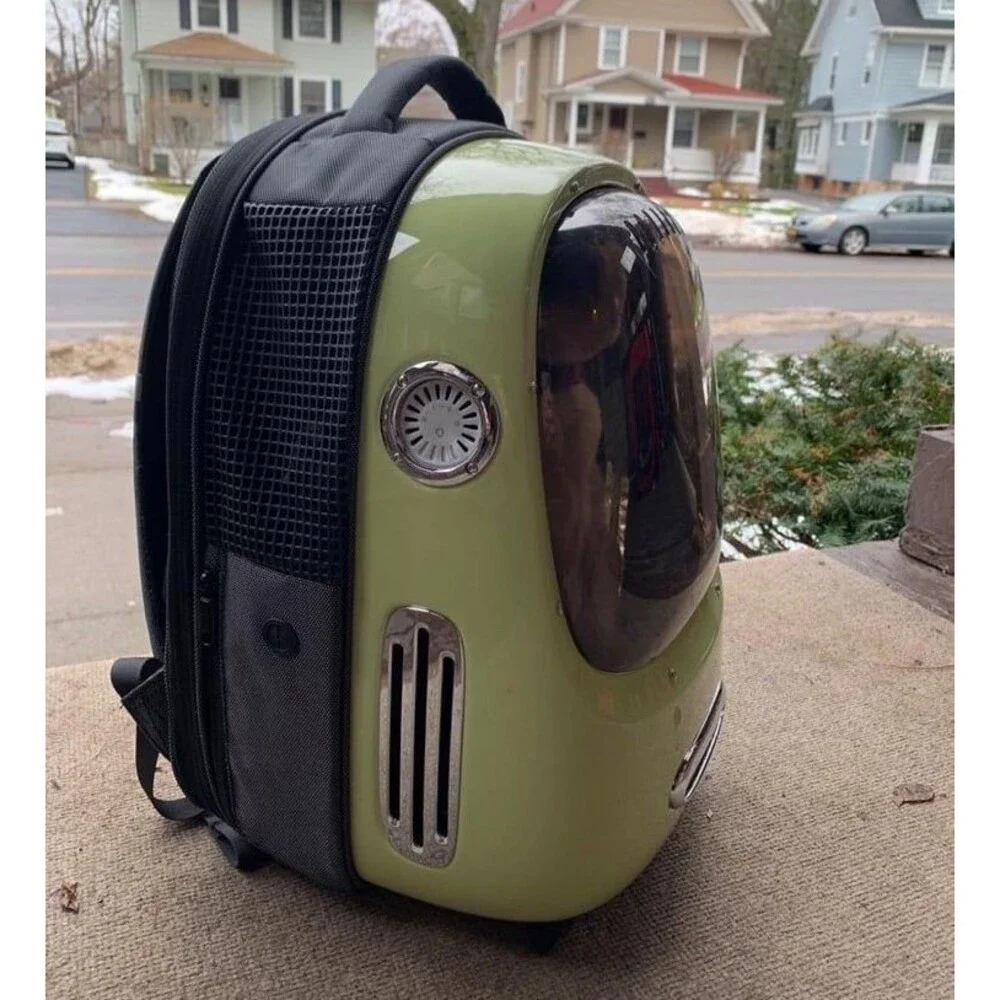 PETKIT Cat Green Backpack Carrier with Inbuilt Fan & Light, Airline-Approved